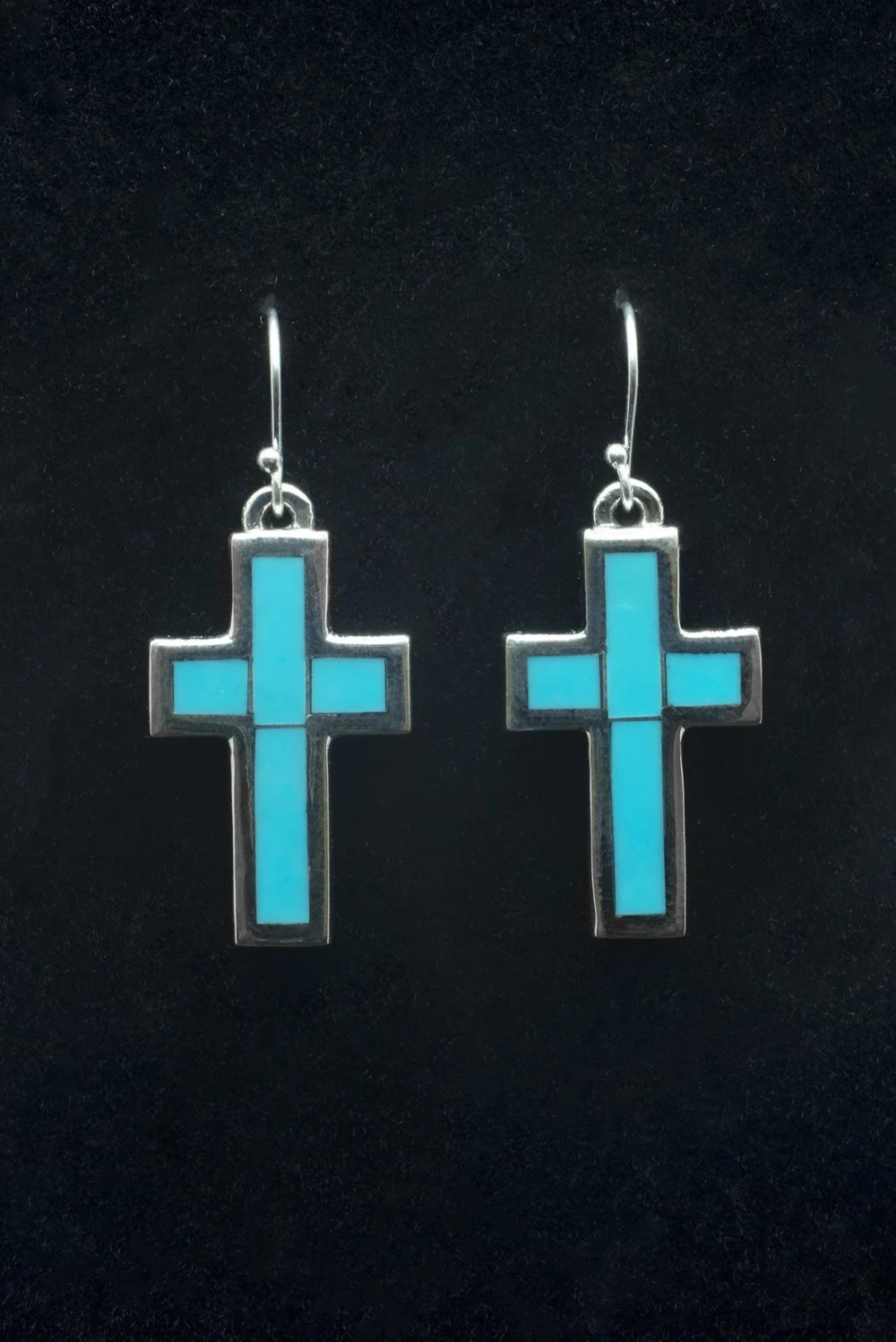 Inlay Cross Earrings
