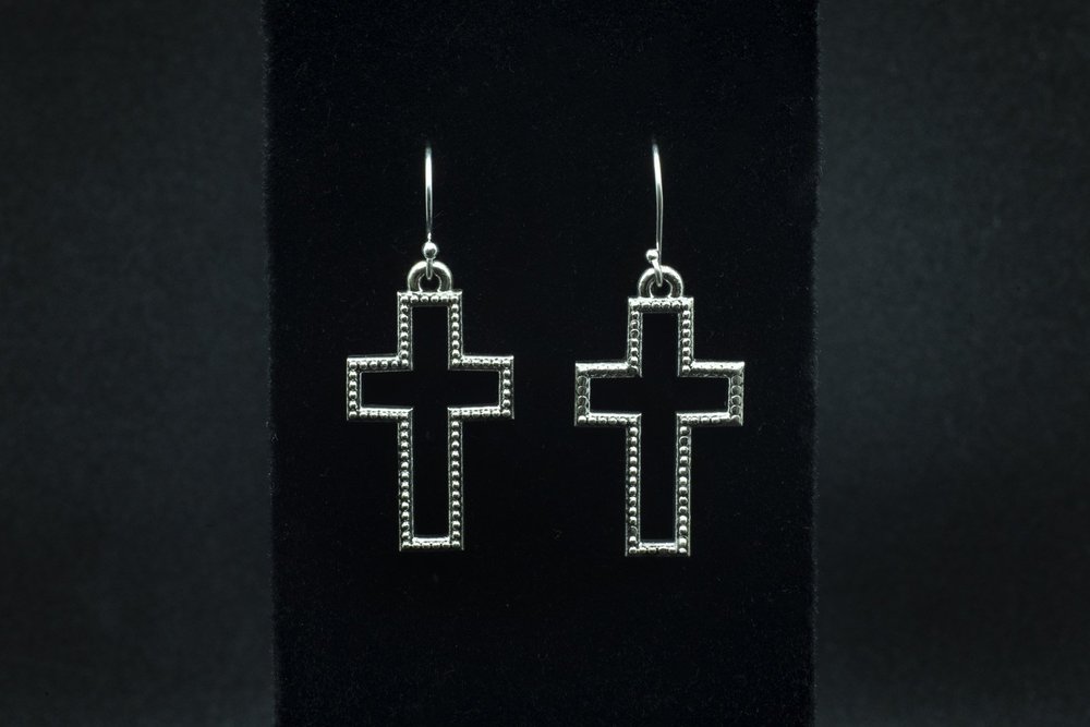 Beaded Cross Earrings